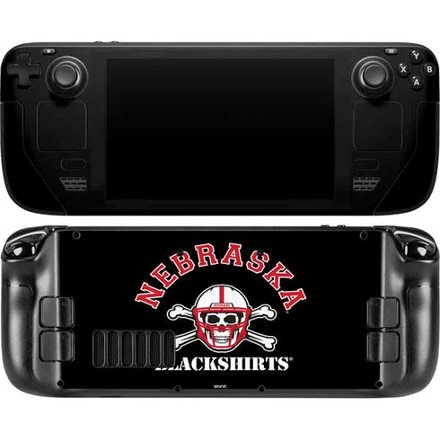 University of Nebraska Blackshirts Steam Deck Handheld Gaming Computer OLED Skin
