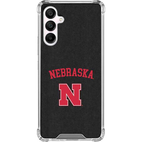 University of Nebraska Collegiate Text Black Galaxy A16 5G Clear Case