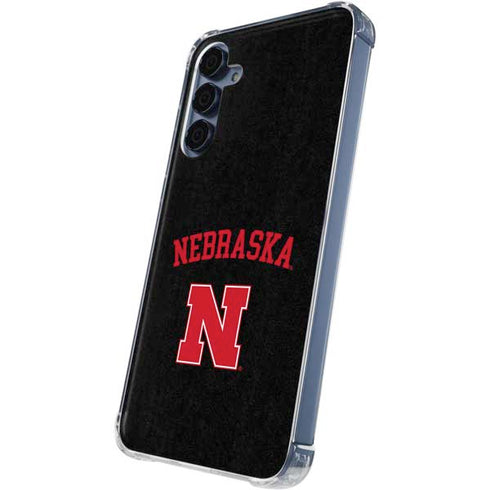 University of Nebraska Collegiate Text Black Galaxy A35 5G Clear Case