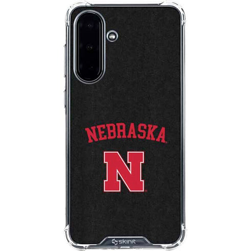 University of Nebraska Collegiate Text Black Galaxy A36 5G Clear Case