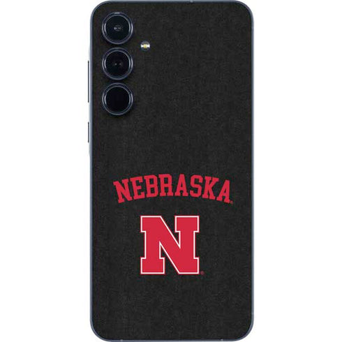 University of Nebraska Collegiate Text Black Galaxy A36 5G Skin
