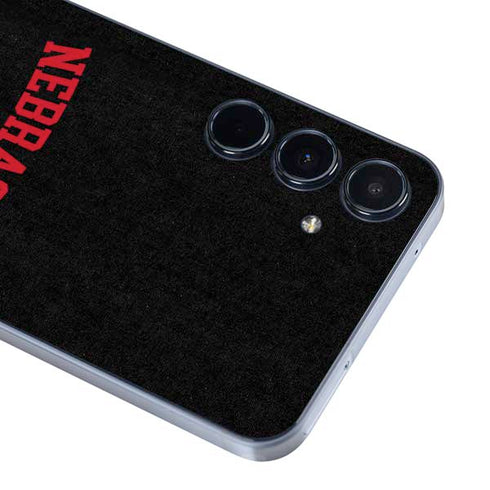 University of Nebraska Collegiate Text Black Galaxy A36 5G Skin