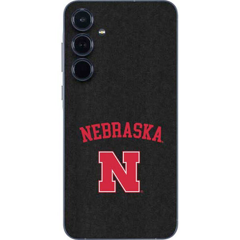 University of Nebraska Collegiate Text Black Galaxy A55 5G Skin