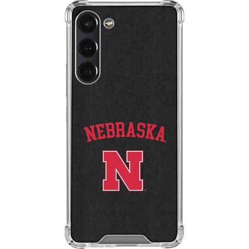 University of Nebraska Collegiate Text Black Galaxy S24 FE Clear Case