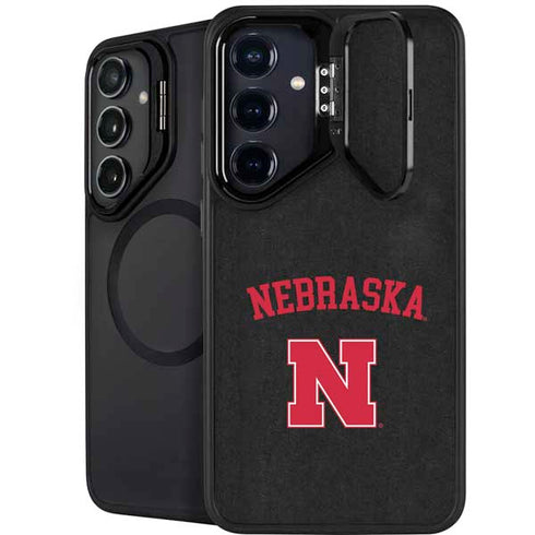 University of Nebraska Collegiate Text Black Galaxy S25 Kickstand Case