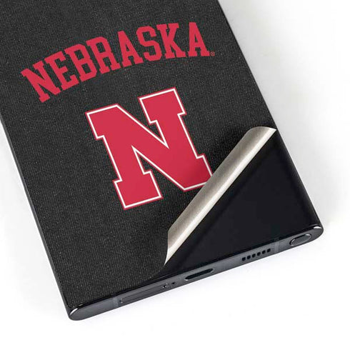 University of Nebraska Collegiate Text Black Galaxy S24 Ultra Skin