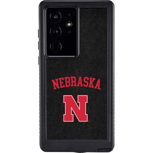 University of Nebraska Collegiate Text Black Galaxy S24 Ultra Waterproof Case