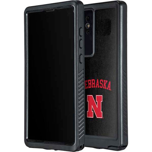 University of Nebraska Collegiate Text Black Galaxy S24 Ultra Waterproof Case