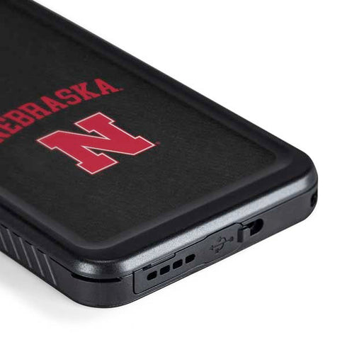 University of Nebraska Collegiate Text Black Galaxy S24 Waterproof Case