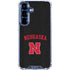 University of Nebraska Collegiate Text Black Galaxy S25 Clear Case