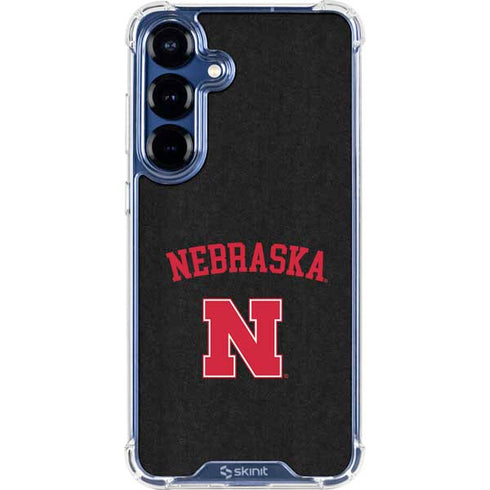 University of Nebraska Collegiate Text Black Galaxy S25 Plus Clear Case