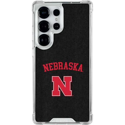 University of Nebraska Collegiate Text Black Galaxy S25 Ultra Clear Case