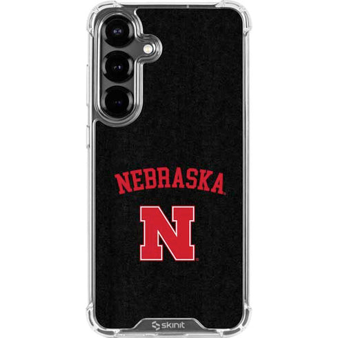 University of Nebraska Collegiate Text Black Galaxy S26 Clear Case