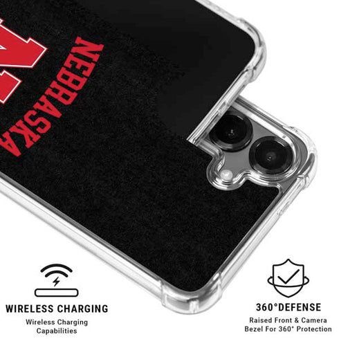 University of Nebraska Collegiate Text Black Galaxy S26 Plus Clear Case