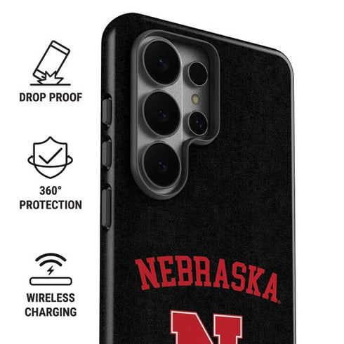 University of Nebraska Collegiate Text Black Galaxy S26 Ultra Impact Case