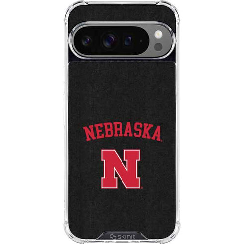 University of Nebraska Collegiate Text Black Google Pixel 10 Pro XL Clear Case