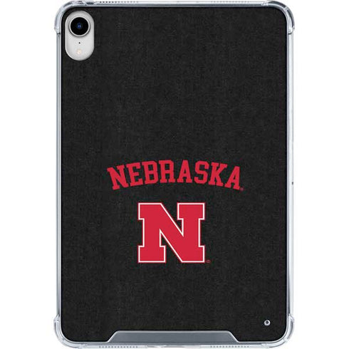University of Nebraska Collegiate Text Black iPad 11th Gen (2025) Clear Case