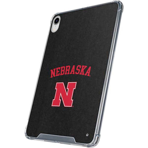 University of Nebraska Collegiate Text Black iPad 11th Gen (2025) Clear Case