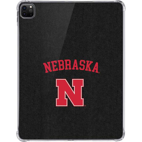 University of Nebraska Collegiate Text Black iPad Pro 11in (2024) Clear Case