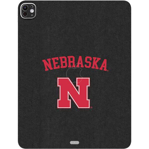 University of Nebraska Collegiate Text Black iPad Pro 13in M4 (2024) Skin