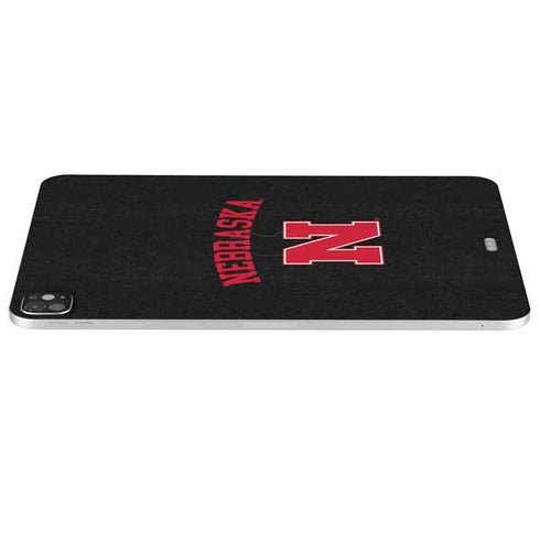 University of Nebraska Collegiate Text Black iPad Pro 13in M4 (2024) Skin