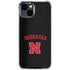 University of Nebraska Collegiate Text Black iPhone 15 Clear Case
