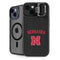 University of Nebraska Collegiate Text Black iPhone 15 Plus Kickstand Case