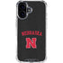University of Nebraska Collegiate Text Black iPhone 16 Clear Case