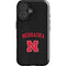 University of Nebraska Collegiate Text Black iPhone 16 Impact Case