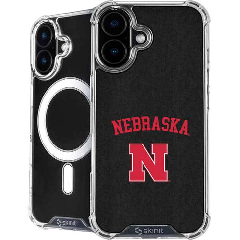 University of Nebraska Collegiate Text Black iPhone 16 MagSafe Case