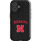 University of Nebraska Collegiate Text Black iPhone 16 Plus Impact Case