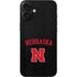 University of Nebraska Collegiate Text Black iPhone 16 Plus Skin