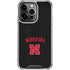 University of Nebraska Collegiate Text Black iPhone 16 Pro Clear Case
