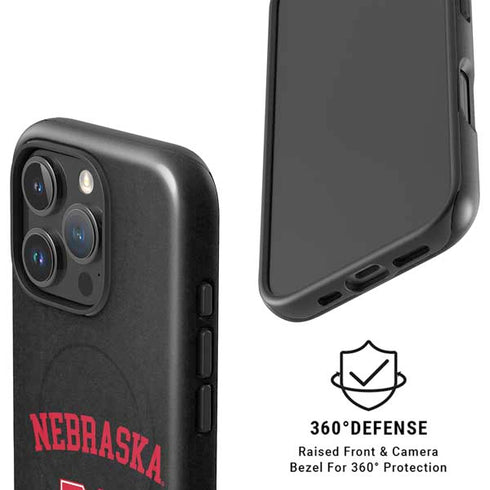University of Nebraska Collegiate Text Black iPhone 16 Pro Magsafe Impact Case