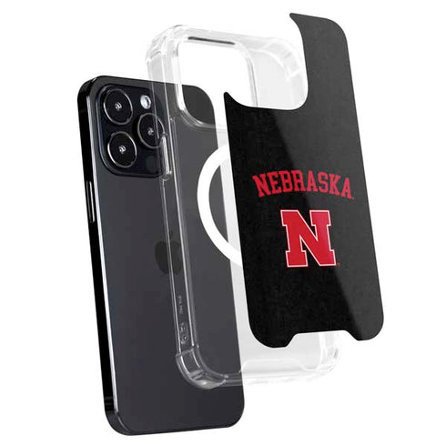 University of Nebraska Collegiate Text Black iPhone 16 Pro Max MagSafe Case