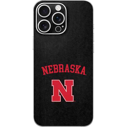 University of Nebraska Collegiate Text Black iPhone 16 Pro Max Skin