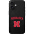 University of Nebraska Collegiate Text Black iPhone 16 Skin