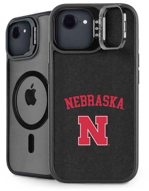 University of Nebraska Collegiate Text Black iPhone 16e Kickstand Case