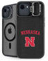 University of Nebraska Collegiate Text Black iPhone 16e Kickstand Case