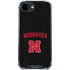 University of Nebraska Collegiate Text Black iPhone 16e Clear Case