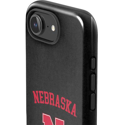 University of Nebraska Collegiate Text Black iPhone 16e Impact Case