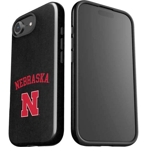 University of Nebraska Collegiate Text Black iPhone 16e Impact Case