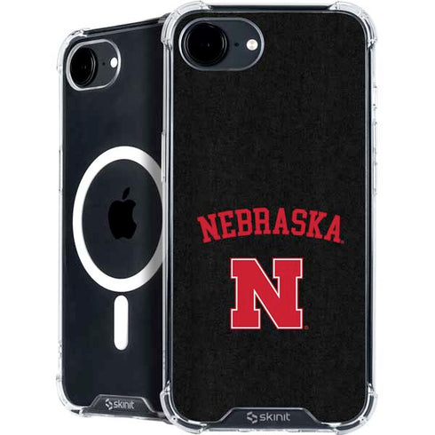 University of Nebraska Collegiate Text Black iPhone 16e MagSafe Case