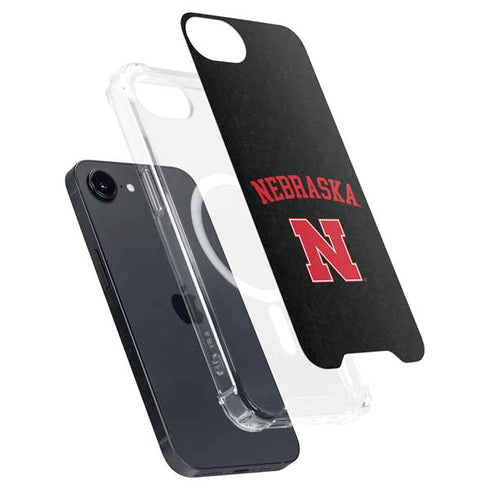 University of Nebraska Collegiate Text Black iPhone 16e MagSafe Case