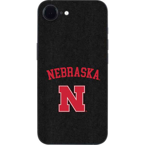 University of Nebraska Collegiate Text Black iPhone 16e Skin