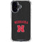 University of Nebraska Collegiate Text Black iPhone 17 Clear Case