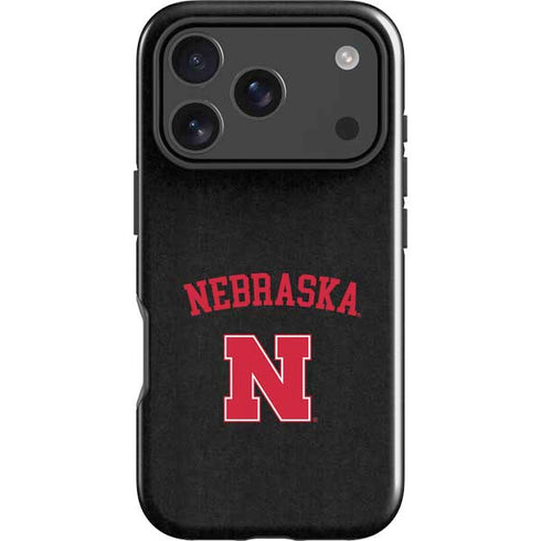 University of Nebraska Collegiate Text Black iPhone 18 Pro Max Impact Case