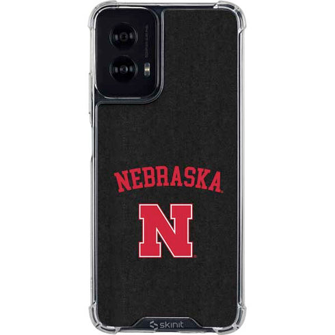 University of Nebraska Collegiate Text Black Moto G Power 5G (2024) Clear Case