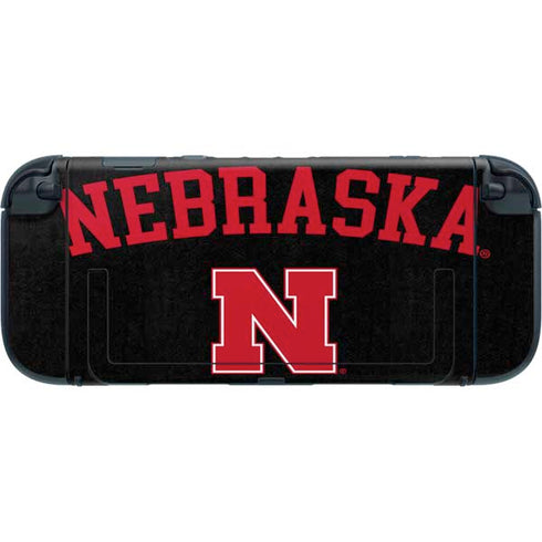 University of Nebraska Collegiate Text Black Nintendo Switch 2 (2025) with Joy-Con Skin