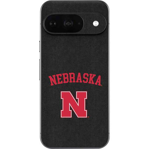 University of Nebraska Collegiate Text Black Google Pixel 9 Skin